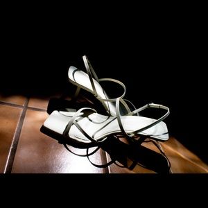 Zara Mid-Heel Leather Sandals